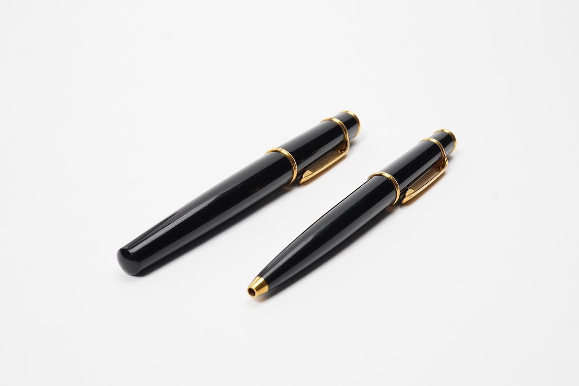 Cartier Diablo black fountain pen and matching ballpen